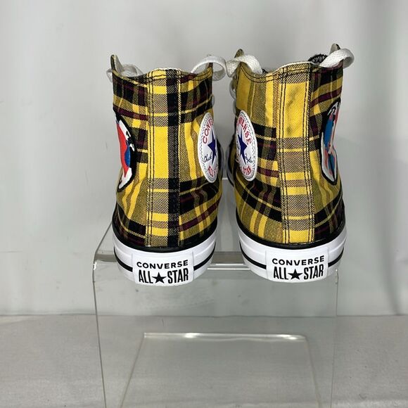 Converse Yellow Plaid High-Top Sneakers - Picture 4 of 7